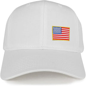 Small Yellow Side American Flag Embroidered Iron on Patch Adjustable Baseball Cap