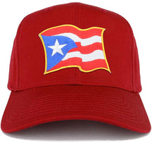 Armycrew Puerto Rico Waving Flag Patch Structured Baseball Cap