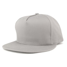 DECKY Blank 5 Panel Cotton Constructed Flat Bill Adjustable Snapback Cap - Black