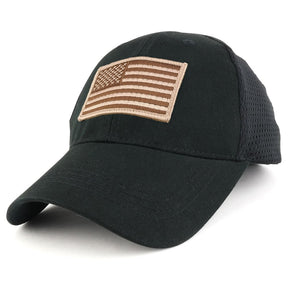 Armycrew USA American Flag Desert Embroidered Tactical Patch with Mesh Operator Cap