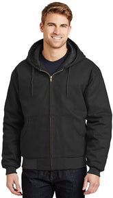 Cotton Duck Cloth Warm Work Jacket with Hoodie