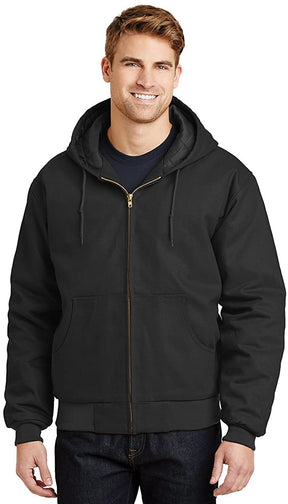 Cotton Duck Cloth Warm Work Jacket with Hoodie