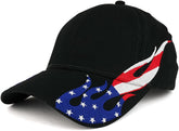 Armycrew US Flag Flame Pattern Brushed Cotton Twill Low Profile Baseball Cap
