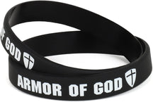 Armycrew Jesus Christ Armor of God Printed Silicone Christian Wristbands 2 Pack