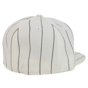 Armycrew Pin Striped Structured Flatbill Fitted Baseball Cap - White - 7