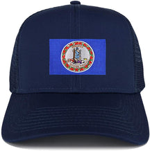 Armycrew New Virginia Home State Flag Embroidered Patch Mesh Trucker Cap