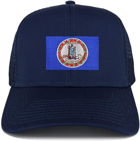 Armycrew New Virginia Home State Flag Embroidered Patch Mesh Trucker Cap