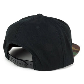 Flexfit NASA Worm Red Text Embroidered Iron on Patch Snapback Cap with Camo Visor