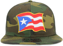 Armycrew Puerto Rico Waving Flag Patch Structured Camo Trucker Cap