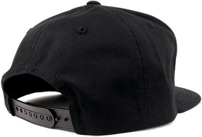 DECKY Blank 5 Panel Cotton Constructed Flat Bill Adjustable Snapback Cap - Black