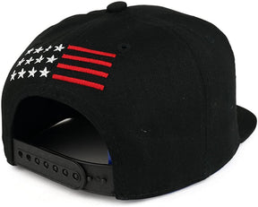Armycrew USA 3D Flag Cotton Flat Bill Snapback Cap