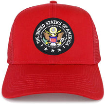 Armycrew USA Emblem Black White Patch Structured Trucker Mesh Cap