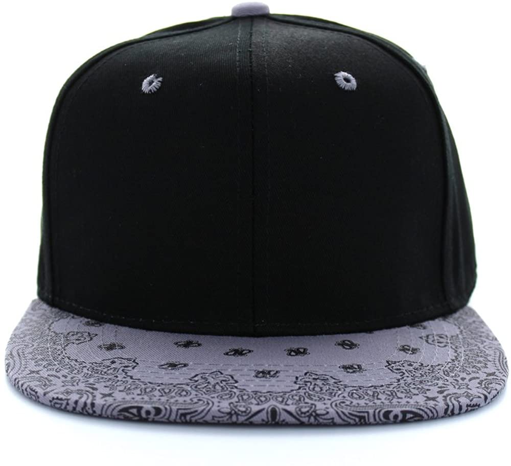 Solid Black Rock Band Logo Flat Bill Cap – Adjustable Snap Back – Men’s One Size