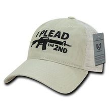 Armycrew I Plead The 2nd Embroidered Unstructured Mesh Back Cotton Cap