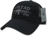 Armycrew I Plead The 2nd Embroidered Unstructured Mesh Back Cotton Cap