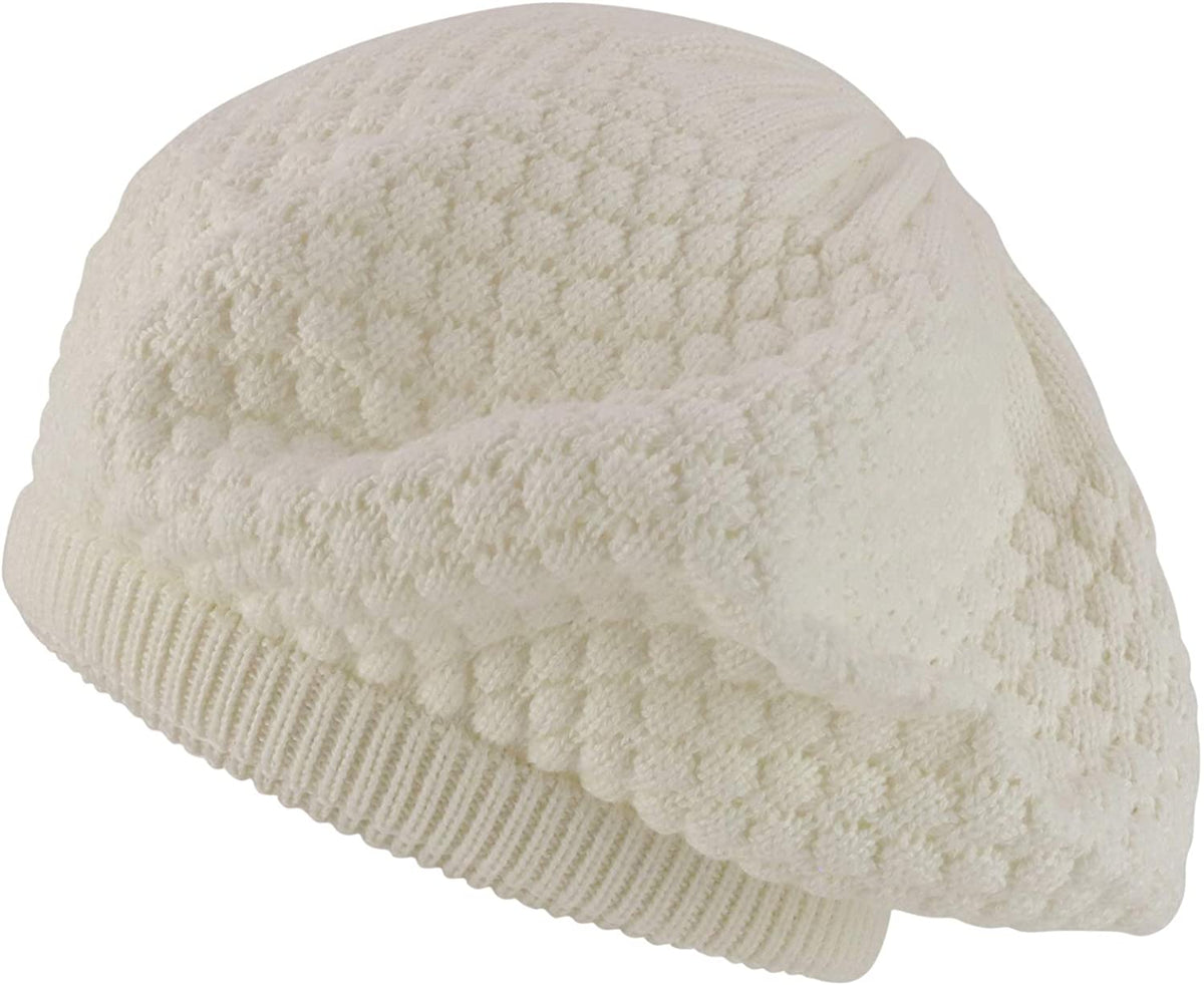 Armycrew Deep Crown Knitted Big Skull Rasta RGY Beanie Hat Fits Up to 2XL - White