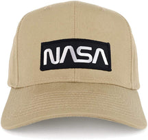 Armycrew NASA Black White Worm Structured High Profile Baseball Cap