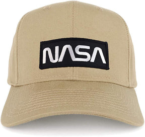 Armycrew NASA Black White Worm Structured High Profile Baseball Cap