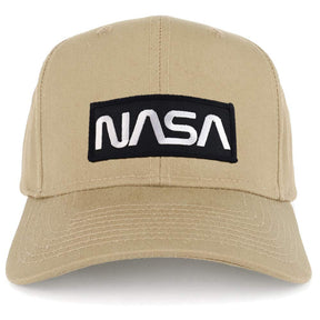 Armycrew NASA Black White Worm Structured High Profile Baseball Cap