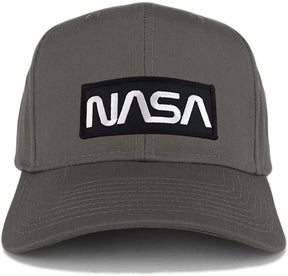 Armycrew NASA Black White Worm Structured High Profile Baseball Cap