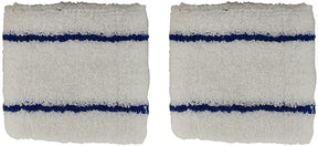 2 Pack Double Thin Striped Cotton Blend Terry Cloth Sweat Absorbing Wristband