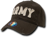 Vintage Cotton Twill Washed Military Cap - Army