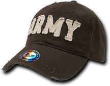 Vintage Cotton Twill Washed Military Cap - Army