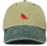 Armycrew Watermelon Embroidered Patch Unstructured Cotton Washed Baseball Cap