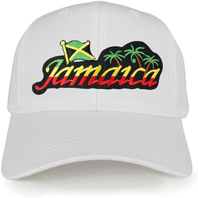 RGY Rasta Jamaica Text Island Palm Tree Iron on Patch Ajustable Baseball Cap