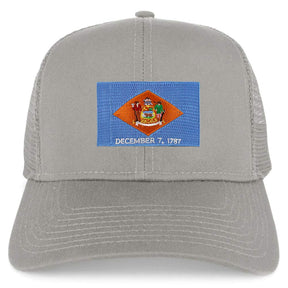Armycrew New Delaware Home State Flag Embroidered Patch Mesh Trucker Cap