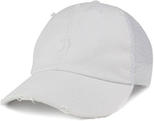 Vintage Distressed Mesh Adjustable Trucker Cap - Brown