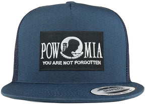 Armycrew 5 Panel POW MIA Not Forgotten Patch Flatbill Mesh Cap