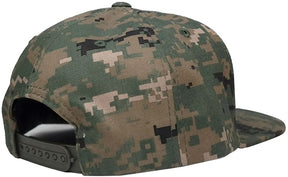 Armycrew Flat Bill Digital Camo American Flag Patch Snapback Cap - MCU - Black Grey