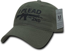 Armycrew I Plead The 2nd Embroidered Soft Crown Washed Cotton Baseball Cap