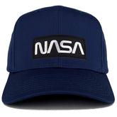 Armycrew NASA Black White Worm Structured High Profile Baseball Cap