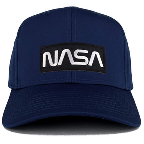 Armycrew NASA Black White Worm Structured High Profile Baseball Cap