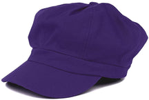 Women's Lightweight 100% Cotton Soft Fit Newsboy Cap with Elastic Back - Black