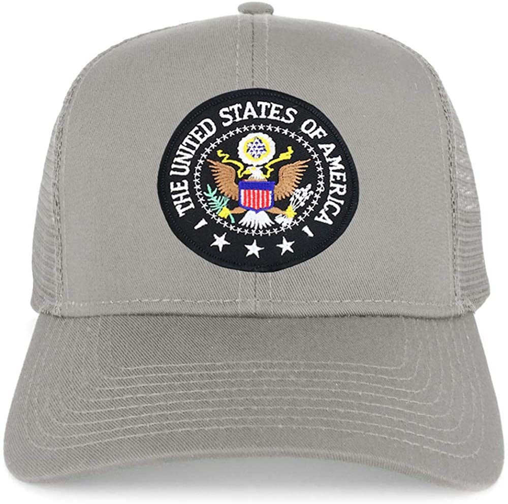 Armycrew USA Emblem Black White Patch Structured Trucker Mesh Cap