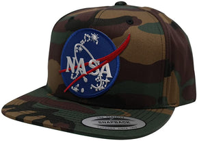 Flexfit NASA Insignia Patch Classic Flatbill Snapback Camouflage Cap
