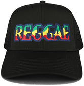 Reggae RGY Text Cutout Iron on Embroidered Patch Adjustable Trucker Cap