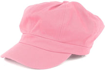 Women's Lightweight 100% Cotton Soft Fit Newsboy Cap with Elastic Back - Black