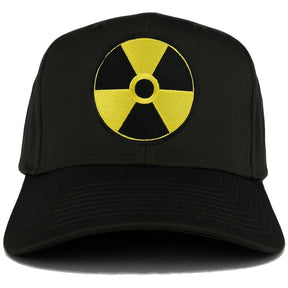 Radiation Circular Black Yellow Embroidered Iron on Patch Adjustable Baseball Cap