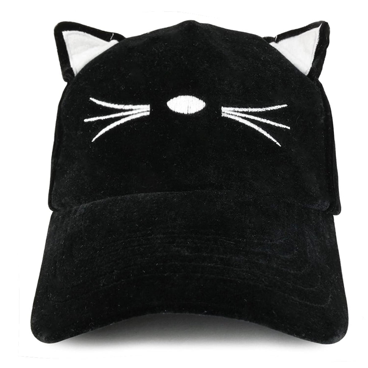 New Gentle Meow Women’s Black Baseball Cat Cap Hat With Whiskers & Ears Polar Gothic Ribbon Cat Ear Baseball Cap – Playful Meow main image 2