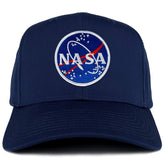 Armycrew XXL Oversize NASA Meatball Logo Iron On Patch Solid Baseball Cap - Navy
