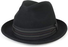 Armycrew XXL Oversize Wool Felt Pinch Fedora Hat with Stripe Band