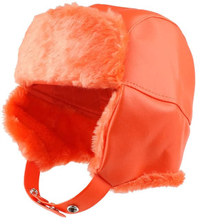 High Visibility Fur Trimmed Vinyl Trooper Aviator Winter Hat