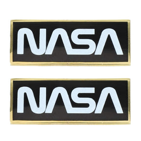 Official Licensed Metallic NASA Worm Logo Pin - 2 Pack