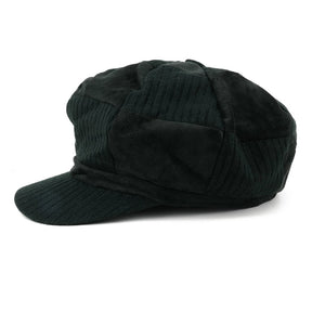 Armycrew Knit Suede Checker Pattern Newsboy Cap