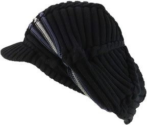 Armycrew Dreadlock Deep Shell RGY Cable Knit Cotton Rasta Beanie with Brim