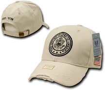 Great American Vintage Style 100% Cotton Baseball Cap (One Size, Stone(Round Emblem))